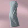 فستان سماوي بحزام كبير