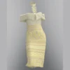 فستان صيفي مخطط باللون الأصفر