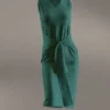 فستان مخمل ستريتش بربطة حزام