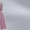 فستان من قماش الأورجانزا الوردي