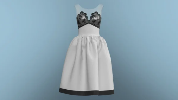 فستان أورجانزا رمادي