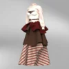 Layered dress with an Arabic Sadu print_Custom_View_1 فستان متعدد الطبقات بطبعة سدو عربي