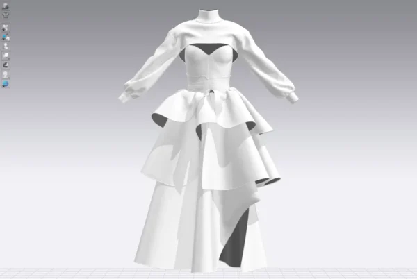 Layered dress with an Arabic Sadu print_Custom_View_10 فستان متعدد الطبقات بطبعة سدو عربي