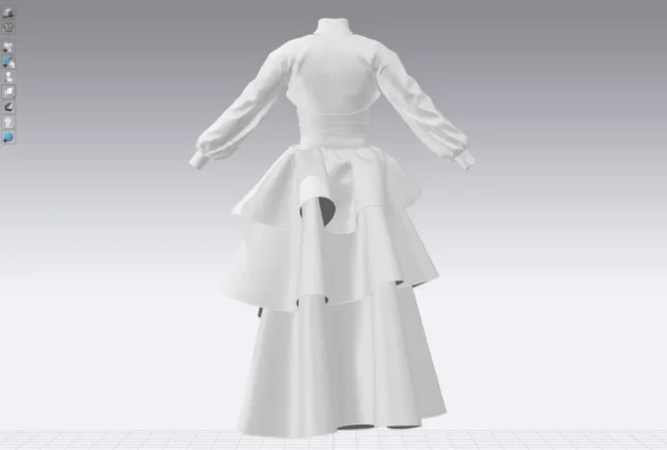 Layered dress with an Arabic Sadu print_Custom_View_13 فستان متعدد الطبقات بطبعة سدو عربي