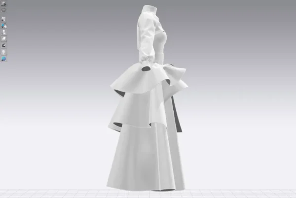 Layered dress with an Arabic Sadu print_Custom_View_14 فستان متعدد الطبقات بطبعة سدو عربي