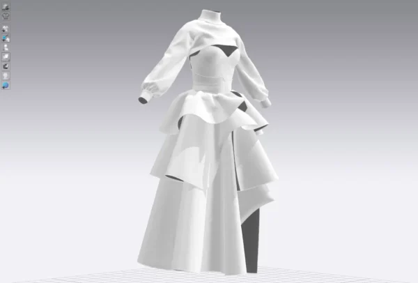 Layered dress with an Arabic Sadu print_Custom_View_15 فستان متعدد الطبقات بطبعة سدو عربي