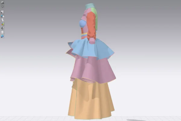 Layered dress with an Arabic Sadu print_Custom_View_26 فستان متعدد الطبقات بطبعة سدو عربي