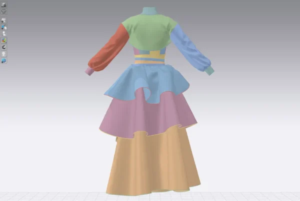 Layered dress with an Arabic Sadu print_Custom_View_27 فستان متعدد الطبقات بطبعة سدو عربي