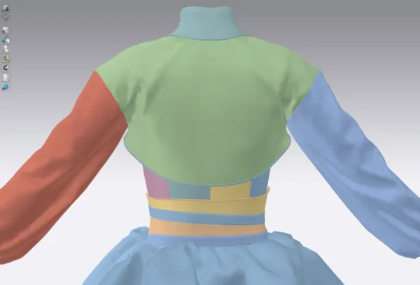 Layered dress with an Arabic Sadu print_Custom_View_31 فستان متعدد الطبقات بطبعة سدو عربي