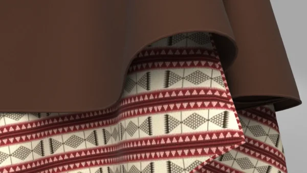 Layered dress with an Arabic Sadu print_Custom_View_9 فستان متعدد الطبقات بطبعة سدو عربي