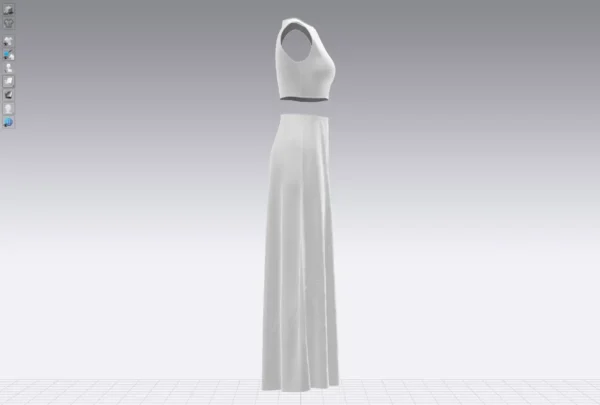 Pants and white blouse with an open belly with an Arabic Sadu print_Custom_View_7 بنطال وبلوزة بيضاء مع طباعة سدو