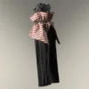 Womens black jumpsuit with an Arabic sadu print_Custom_View_2 جمبسوت أسود نسائي بطبعة السدو العربية
