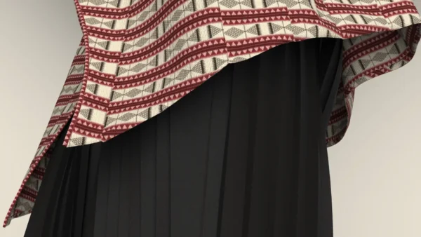 Womens black jumpsuit with an Arabic sadu print_Custom_View_6 جمبسوت أسود نسائي بطبعة السدو العربية