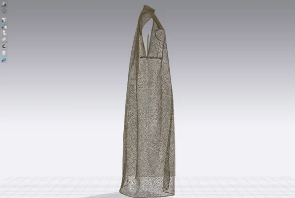 فستان نسائي أخضر مع وشاح بني