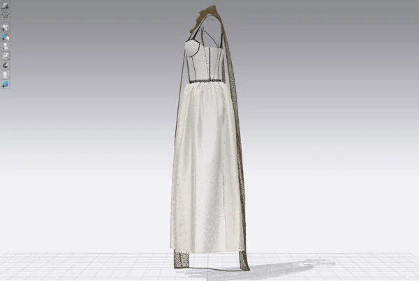 فستان نسائي أخضر مع وشاح بني