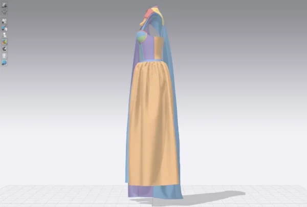 فستان نسائي أخضر مع وشاح بني