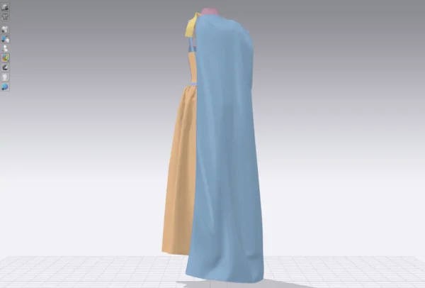 فستان نسائي أخضر مع وشاح بني