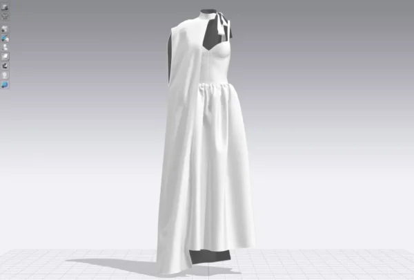 فستان نسائي أخضر مع وشاح بني