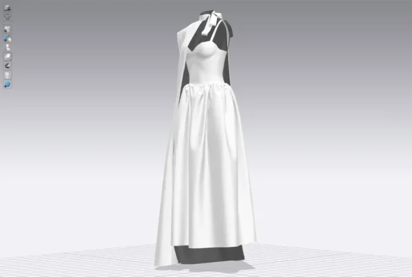 فستان نسائي أخضر مع وشاح بني