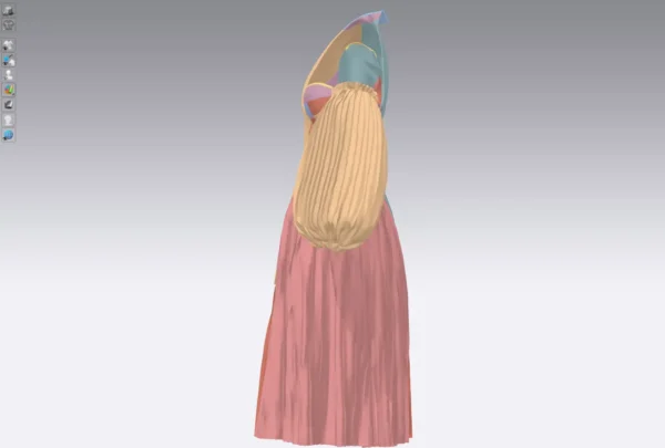 Yellow and white dress with half jacket_Custom_View_24 فستان أصفر وأبيض مع نصف سترة