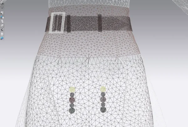 جمبسوت نسائي بزخارف بنية وأكمام بيضاء