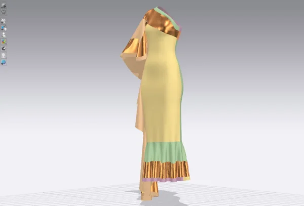 14 فستان أبيض مع ترتر نحاسي