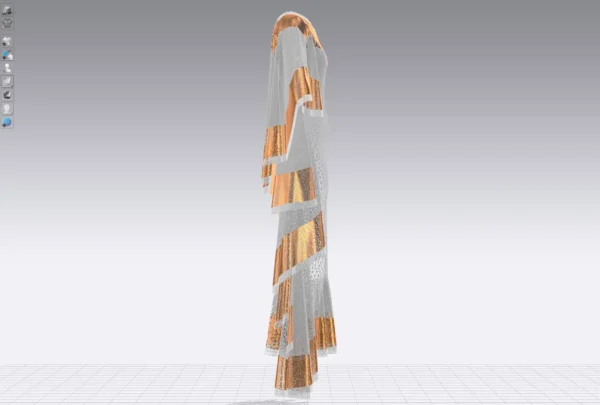 9 فستان أبيض مع ترتر نحاسي