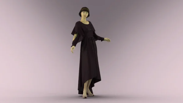 Burgundy Jeweled Evening Dress With Lace_10 فستان سهرة عنابي مرصع بالجواهر مع دانتيل