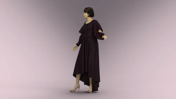 Burgundy Jeweled Evening Dress With Lace_14 فستان سهرة عنابي مرصع بالجواهر مع دانتيل