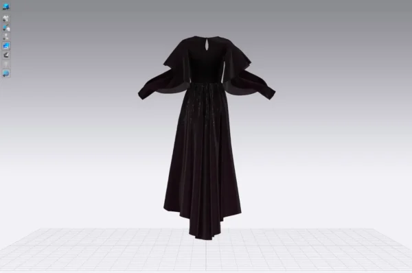 Burgundy Jeweled Evening Dress With Lace_19 فستان سهرة عنابي مرصع بالجواهر مع دانتيل