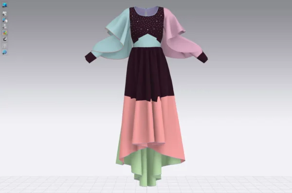 Burgundy Jeweled Evening Dress With Lace_20 فستان سهرة عنابي مرصع بالجواهر مع دانتيل