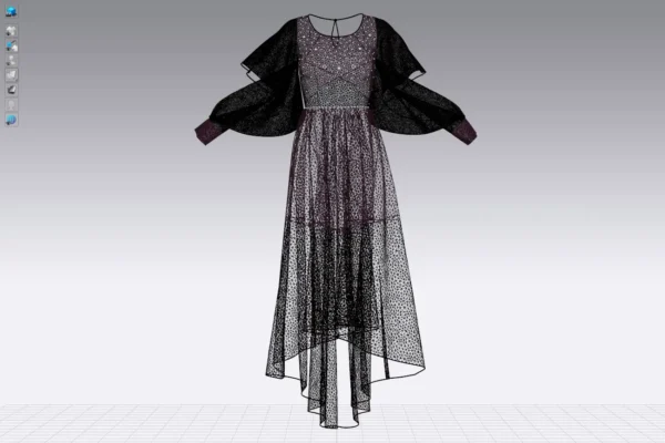 Burgundy Jeweled Evening Dress With Lace_24 فستان سهرة عنابي مرصع بالجواهر مع دانتيل