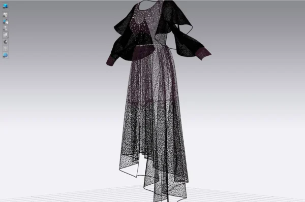 Burgundy Jeweled Evening Dress With Lace_25 فستان سهرة عنابي مرصع بالجواهر مع دانتيل