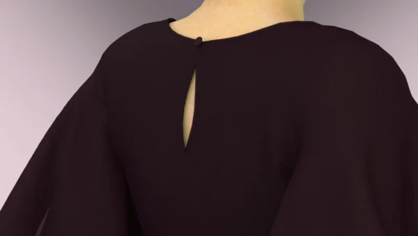 Burgundy Jeweled Evening Dress With Lace_5 فستان سهرة عنابي مرصع بالجواهر مع دانتيل