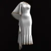 White dress with copper sequins_Custom_View_1 فستان أبيض مع ترتر نحاسي