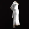 White dress with copper sequins_Custom_View_3 فستان أبيض مع ترتر نحاسي