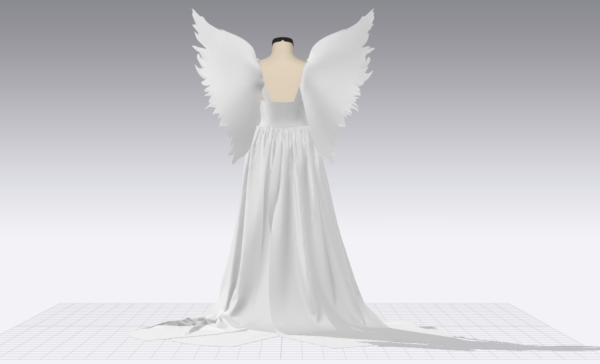 1 فستان سهرة بأجنجة ملون - CLO3D