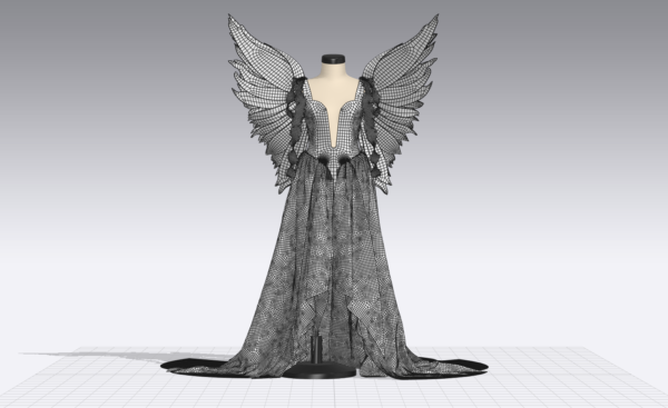 5 فستان سهرة بأجنجة ملون - CLO3D