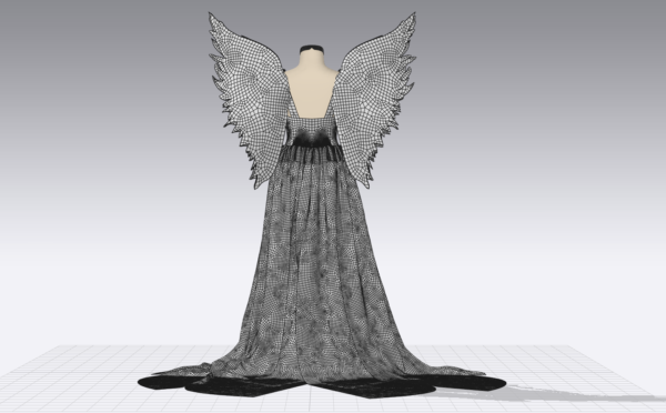 6 فستان سهرة بأجنجة ملون - CLO3D