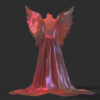 Iridescent Winged Evening Gown_Custom_View_2 فستان سهرة بأجنجة ملون - CLO3D