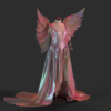 Iridescent Winged Evening Gown_Custom_View_3 فستان سهرة بأجنجة ملون - CLO3D