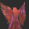 Iridescent Winged Evening Gown_Custom_View_5 فستان سهرة بأجنجة ملون - CLO3D